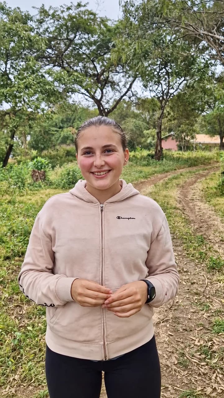 Greta durante la sua esperienza in Tanzania
