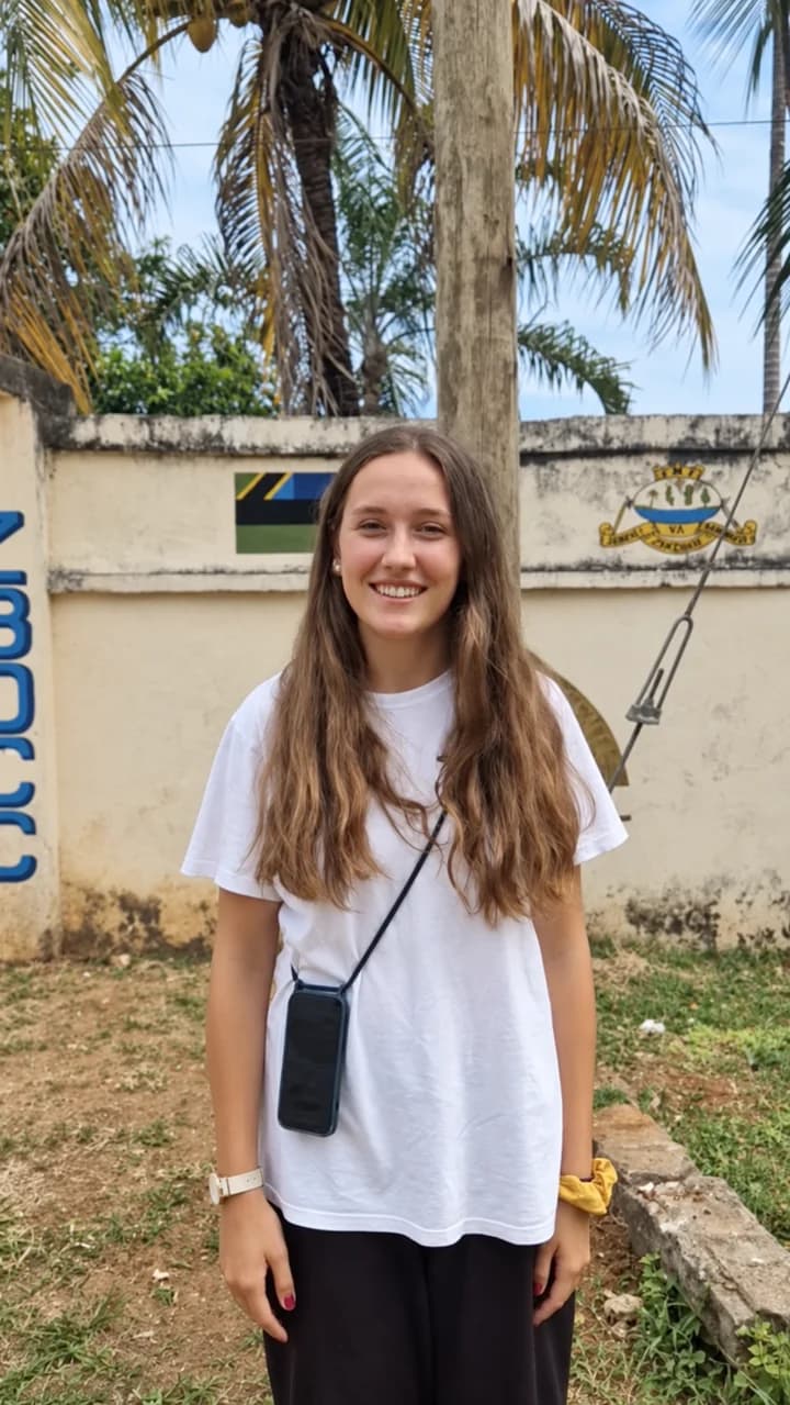 Sara durante la sua esperienza in Tanzania